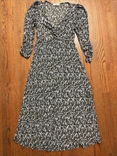 Mango Women’s V Neck Midi Floral Dress 90s Boho