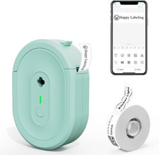 N12 Label Maker Machine Portable Mini Labeler Thermal Label Printer GREEN