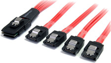 1M Serial Attached SCSI SAS Cable - SFF-8087 to 4X Latching SATA SAS Cable SAS8