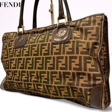 Borsa a mano FENDI Zucca tela logo FF marrone autentica usata dal GIAPPONE