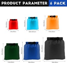 Waterproof Dry Bag Set 6 Pcs,Lightweight Canoe Bags with 1.5L,2.5L,3L,3.5L,5L,8L