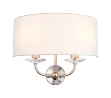 Image of Wall Light Silver Nixon Double Nickel Vintage White Crystal Endon 60180