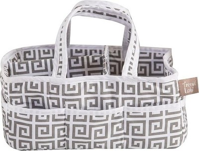 Trend Lab 100% Cotton Gray Greek Key Storage Caddy NWT