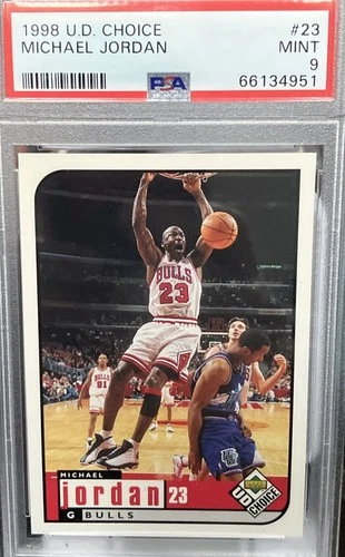 1998-99 UPPER DECK MICHAEL JORDAN UD CHOICE #23 NBA BASKETBALL CARD PSA 9 Mint!