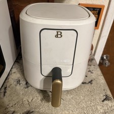 Drew Barrymore Beautiful 3 Qt Air Fryer White/Gold Touch-Activated Display 1200W