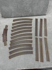 Tyco Lot of 18 pcs Train Track Pieces - Curved And Straight - Used