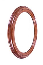 Wandspiegel antik oval Holzrahmen braun 48x37 cm mit Aufhängung Vintage