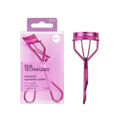 Real Techniques Miracle Eyelash Curler, Gentle Lash Tool for 1 Count, Pink 