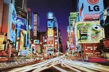 663041 Times Square New York At Night Vintage Photo Wall Print Poster