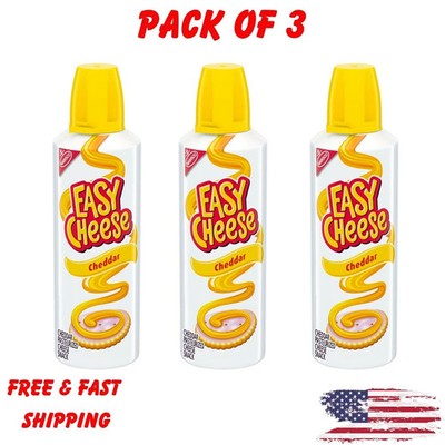 (3 pack) Easy Cheese Cheddar Cheese Snack, 8 oz