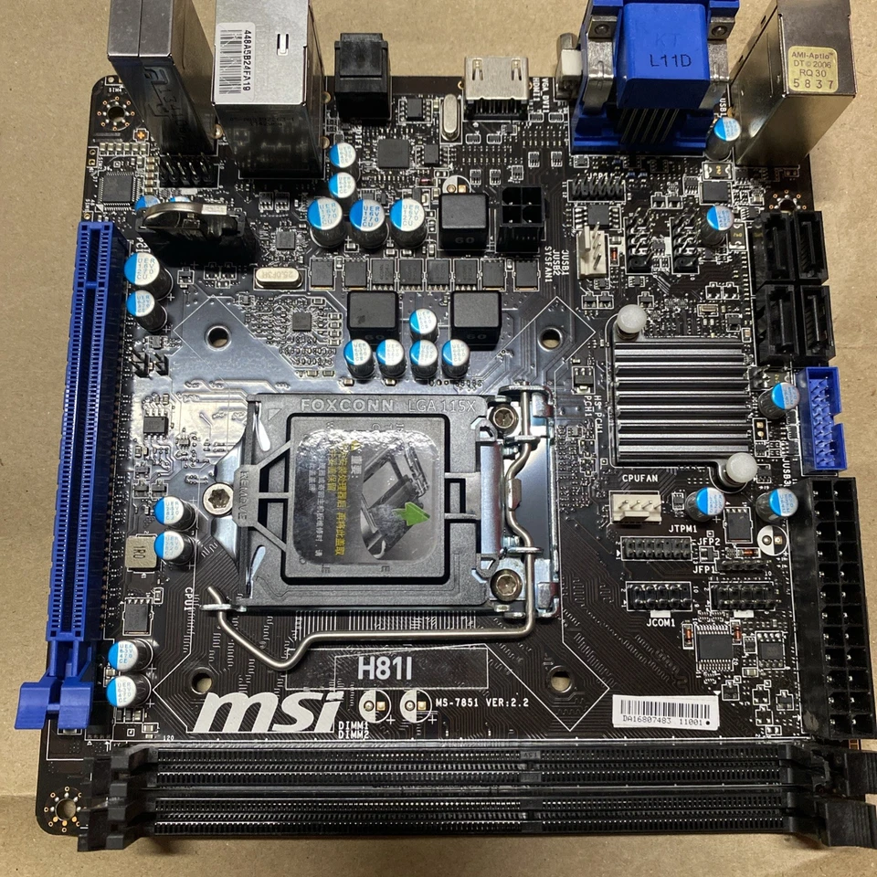 MSI H81I Mini-ITX Motherboard LGA1150 DDR3 Desktop Board w/ IO Shield - Image 2 of 4