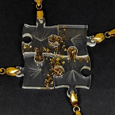 Resin necklace set for 4 best friends, friendship jewelry, dandelion gift