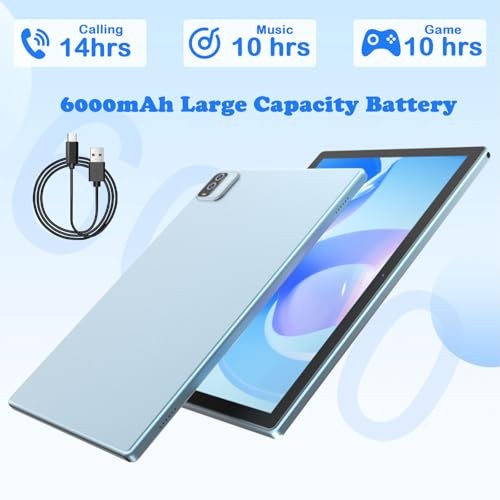 Android 15 Tablet, 10 inch 12GB RAM+64GB ROM+1TB Expandable, 8GB+