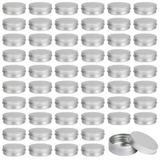 Moretoes 60 Pack Tins 2Oz Metal Round Tins Aluminum Tin Cans Containers with ...