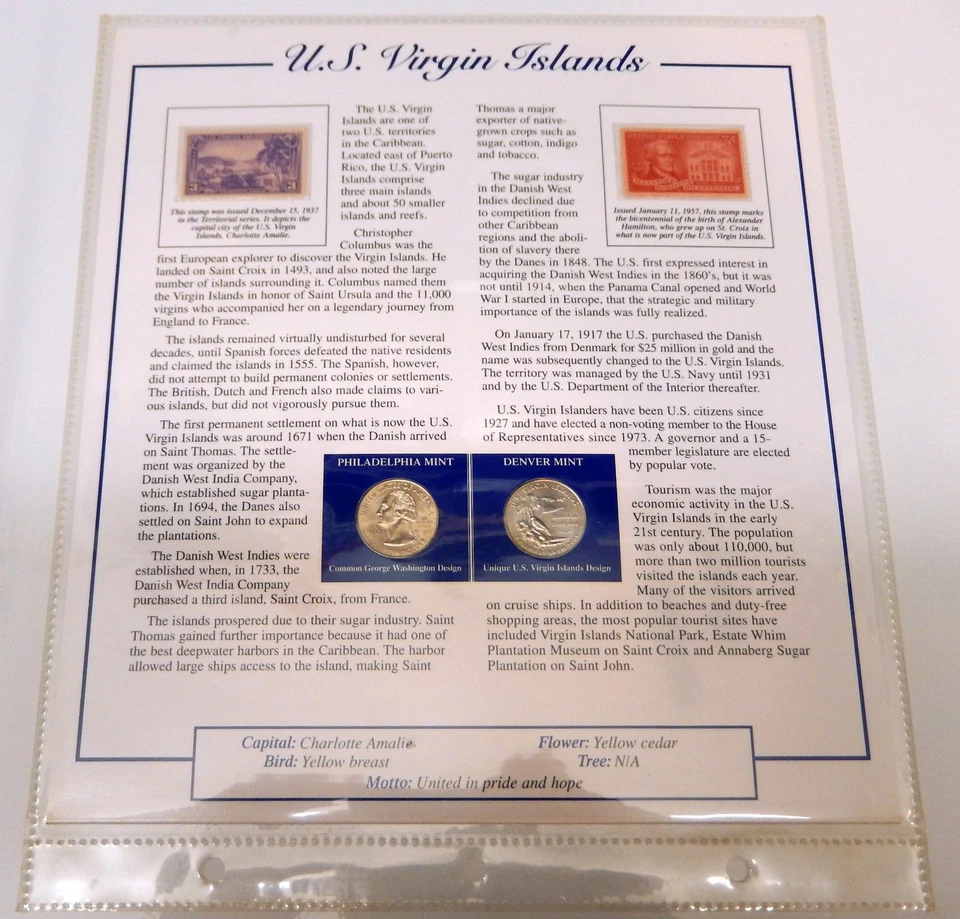 Postal Commemorative Society 6 Panels 2009 Territories Statehood Quarters - Image 3 of 4
