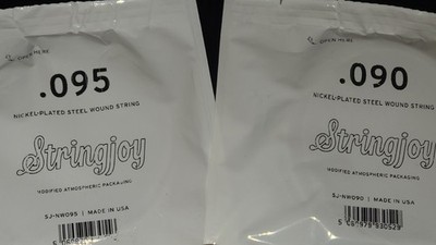 (Two Pack) String Joy Electric Guitar Single Strings Nickel Wound .090 & .095
