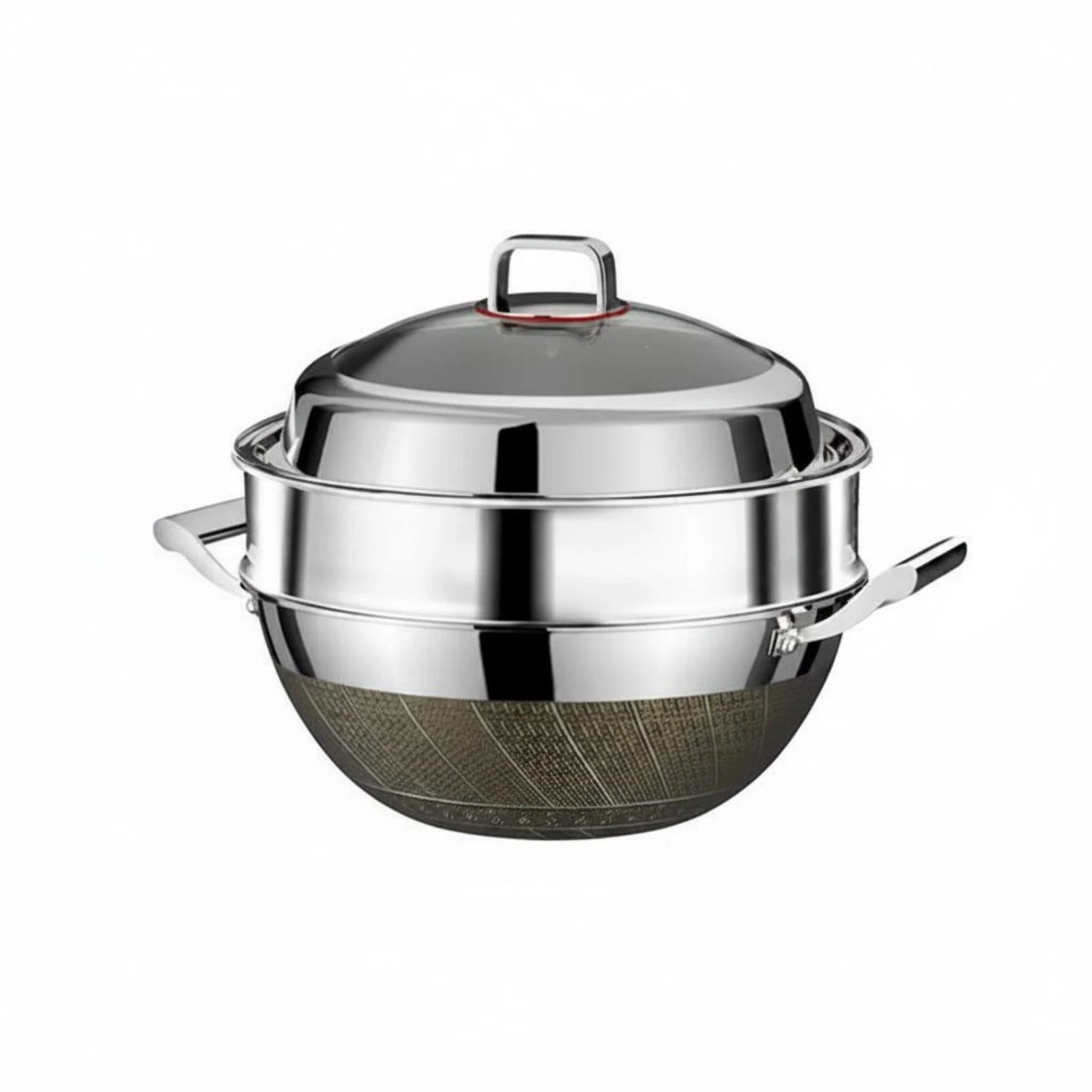 Stainless Steel Wok Uncoated Induction Wok Multi Cooktop Compatible
