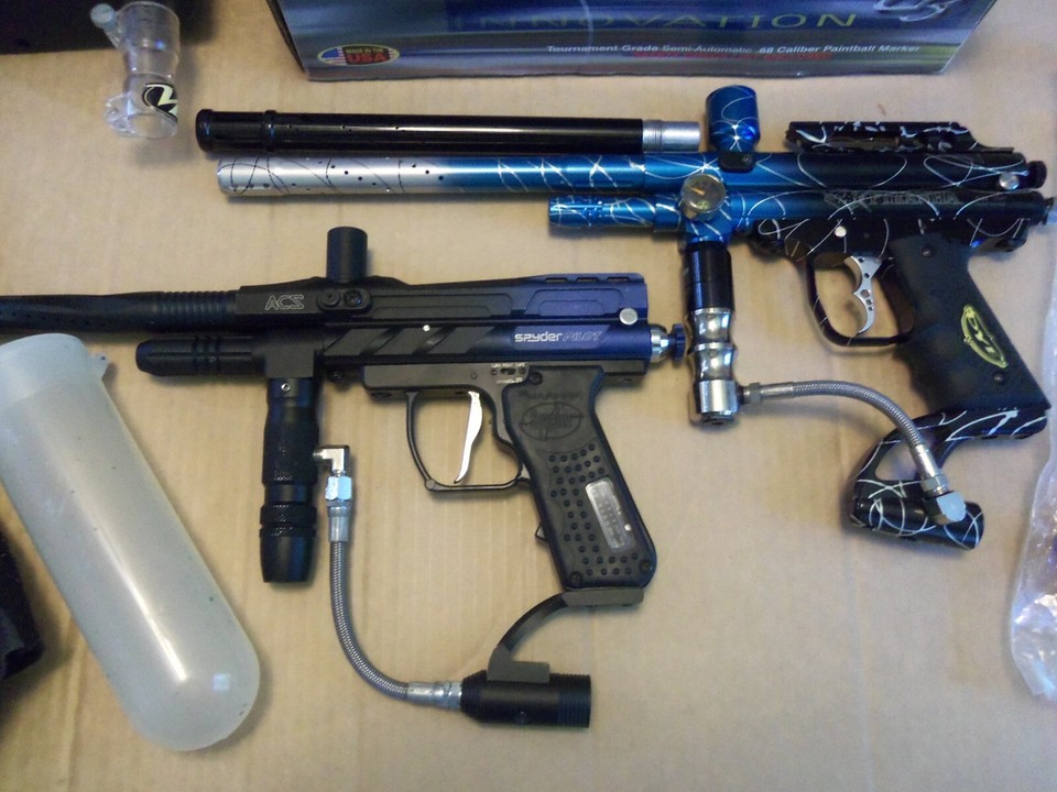 PMI Piranha Paintball Gun and Spyder Pilot gun with extras eBay
