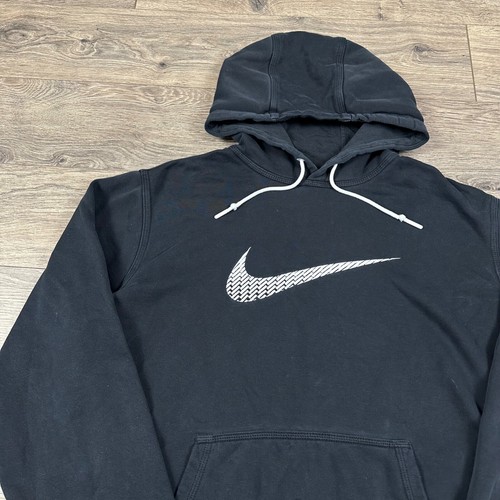 Nike Sweatshirt Adult XL Black Hoodie Pullover Center Swoosh Big Logo - Picture 2 of 5