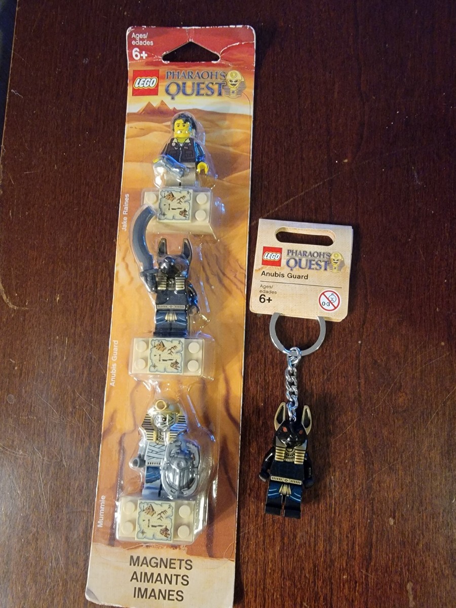 LEGO Pharaoh's Quest Magnet Set Keychain Jack Raines Anubis Guard