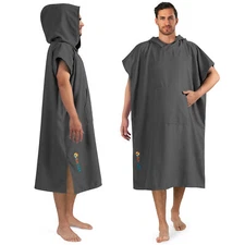 Surf Poncho Wetsuit Changing Robe Towel Hooded Pocket for Men Women Beach Surfer
