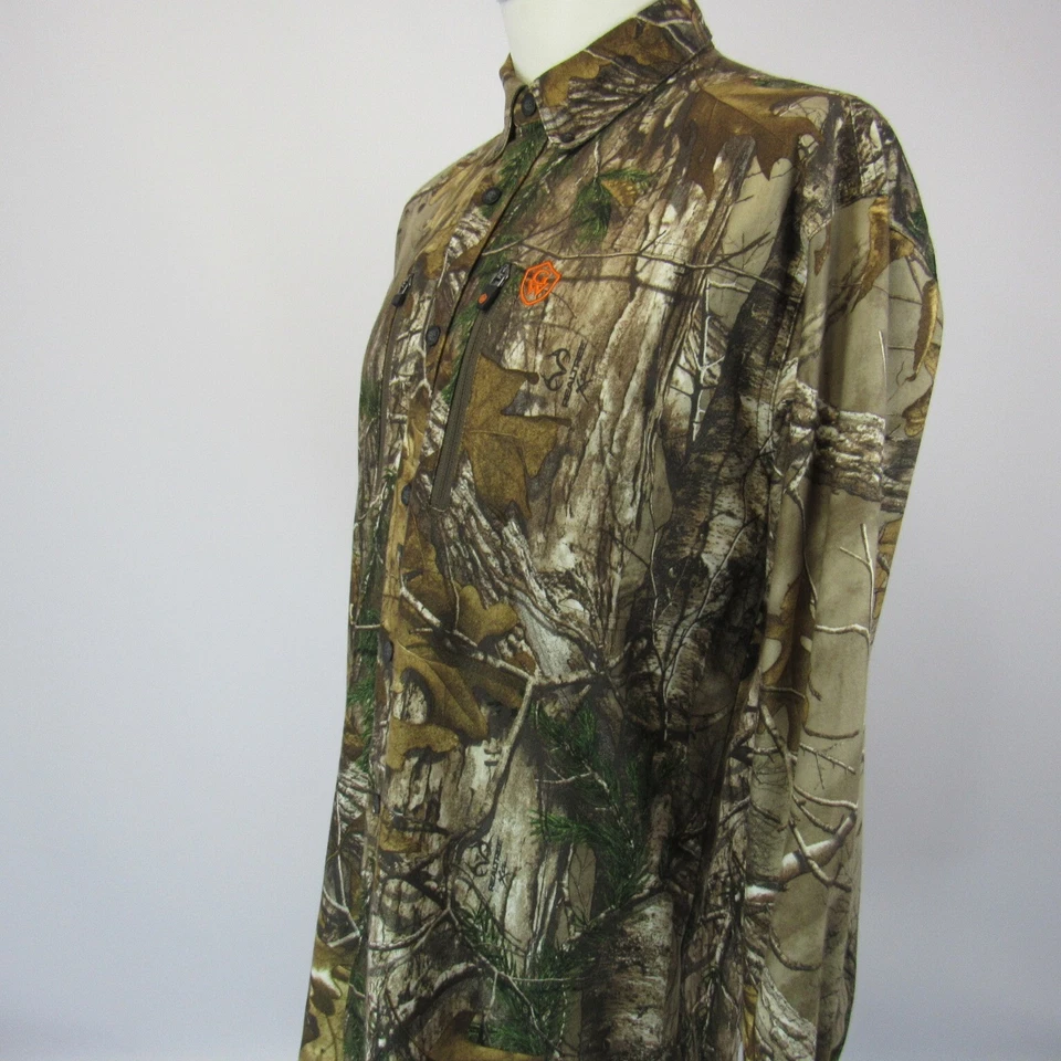 Game Winner Shirt Men's M Camo Long Sleeve Fleece Button Up Realtree Hunting - Image 2 of 4