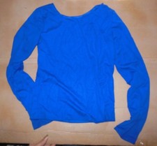 NWOT Long Sleeve Dance costume Royal Blue pullover medium child polyester lghtwt