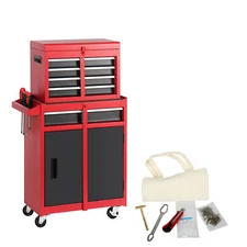 5 Drawer Rolling Tool Chest Tool Storage Cabinet with Detachable Top for Garage