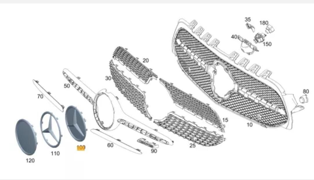 Fregio Logo Stemma Anteriore Per MERCEDES Classe A B CLK C E S ML GL SL 57 Mm - Foto 5