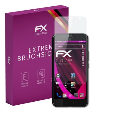 atFoliX Glasfolie für HTC U11 Displayfolie 9H Schutzpanzer Displayschutzfolie