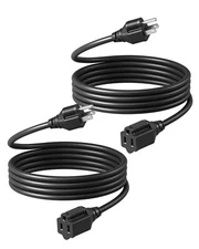 DEWENWILS 2 Pack Outdoor Extension Cord 6ft , 3 Prong Waterproof 16/3 SJTW