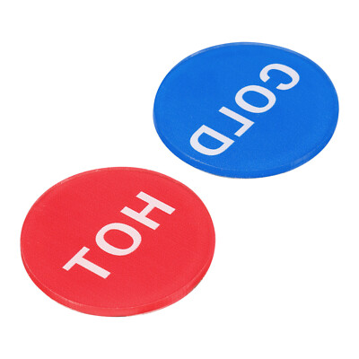 Self Stick Hot/Cold Water Labels Acrylic Round Sticker Signs 5Pairs
