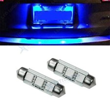 2x 8000k Ultra Blue 36mm Led 3-smd Festoon Car License Light Bulbs 6418 6411