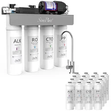 SimPure WP2-400 GPD 8 Stage RO Reverse Osmosis System Alkaline pH+ Water Filters