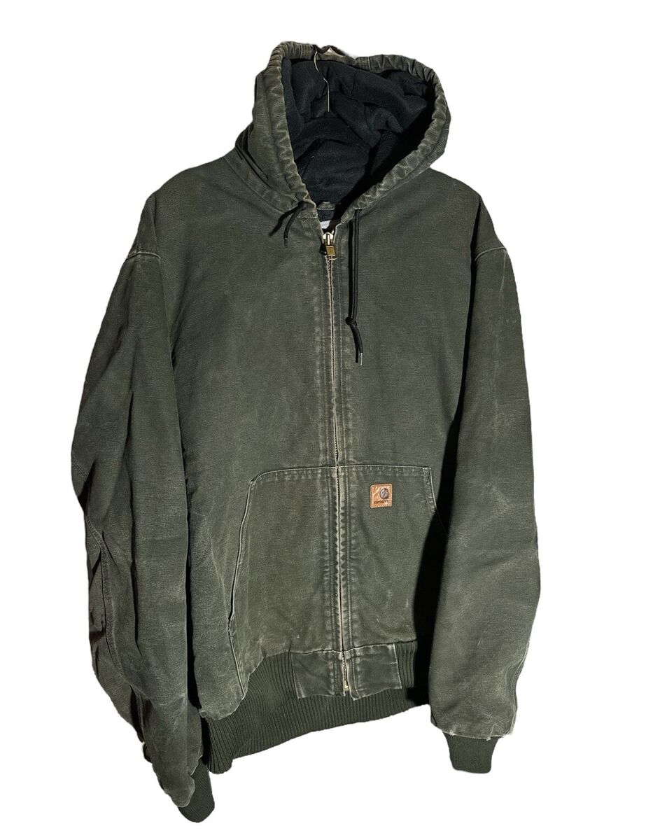 Vintage Carhartt J130 MOS Moss Green Hooded Jacket Workwear Vintage Carhartt J130 MOS Moss Green Hooded Jacket Workwear