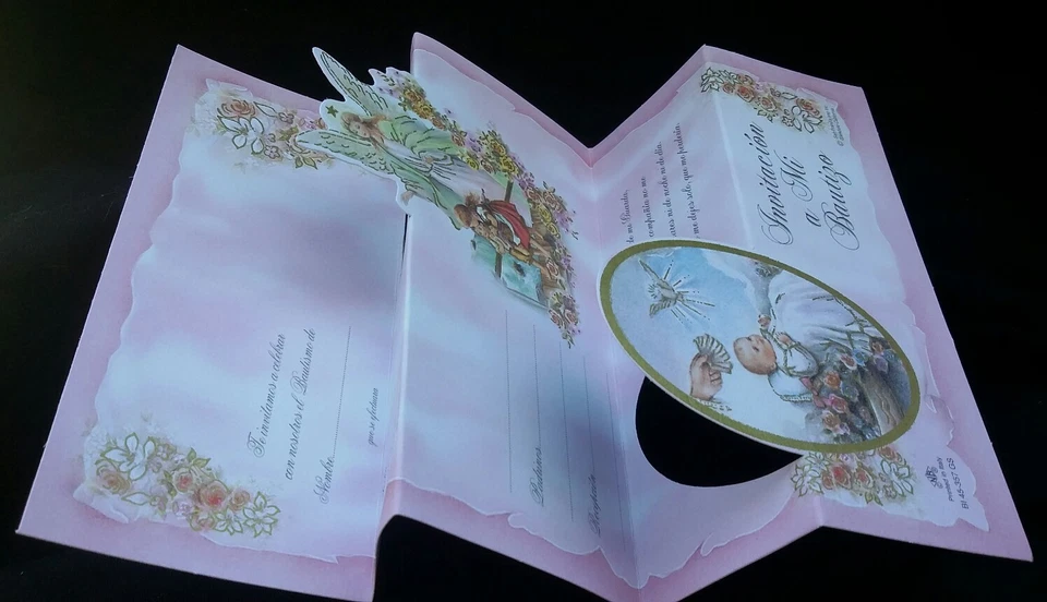 10 Invitaciones de,A Mi Bautizo (Invitaciones de Bautizo al Bautismo Español) Favores Foto 3 de 4