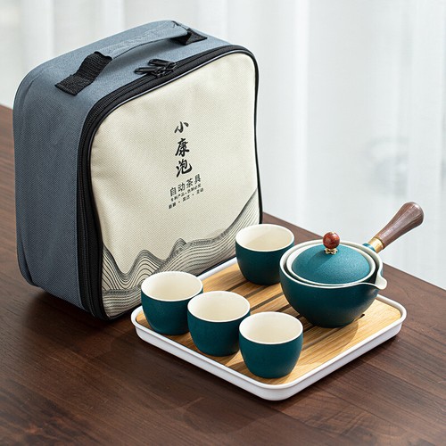 Porzellan Chinesisches Gongfu Teeset Tragbares Teekanne Set mit 360 Rotation Teemaschine - Bild 11 von 16