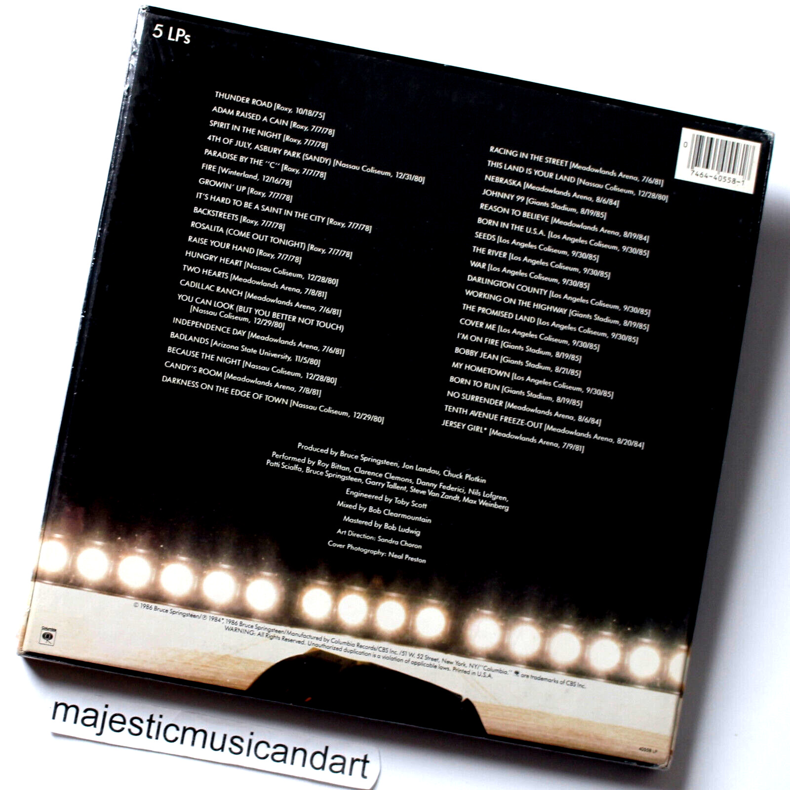 SEALED ORIGINAL 1986 BRUCE SPRINGSTEEN LIVE 5 LP BOX SET RARE BOSS VINYL