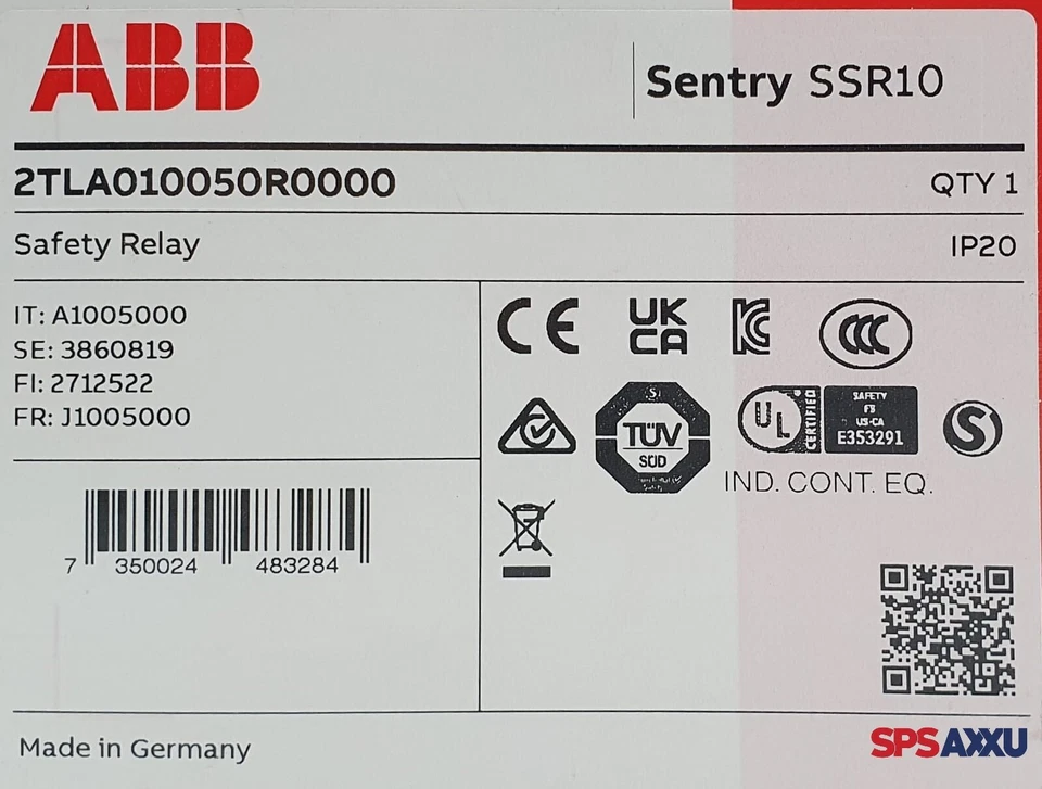 ABB  Sentry  SSR10  Sicherheitsrelais  2TLA010050R0000 - Image 2 of 2