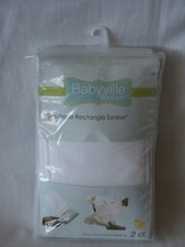 Babyville Boutique Rectangle Soaker Cloth Pocket Diaper Absorbent Insert 2 Pack