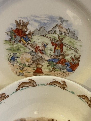 Royal Doulton Bunnykins Vintage Plate & Bowl Baby Fine Bone China 2 Piece Set - Picture 2 of 10