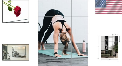Elegant 10"x10" Mirror Tiles Set - Perfect for Home Gyms and Dance Studios - Picture 2 of 7