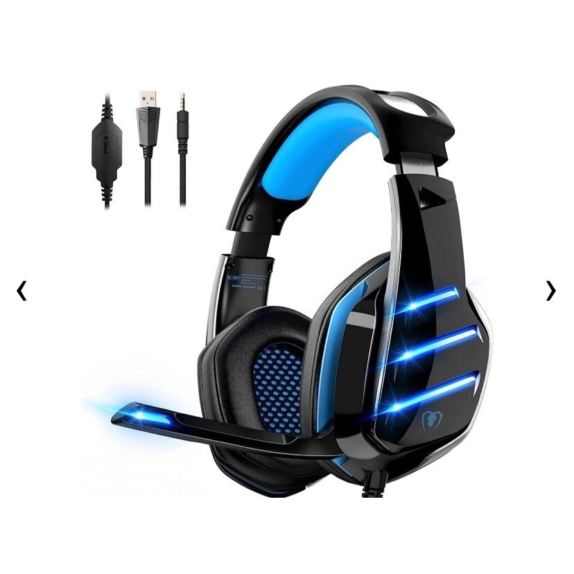 Gaming Headset for PS4 PS5 Xbox One Switch PC with Noise Canceling Mic, Deep Bas-image