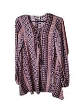 Show Me Your Mumu Lightning Bird Red Tunic Women's Shirt Size Small BOHO t2