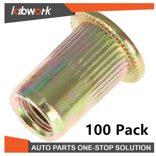Labwork Flat Head Nut Threaded Insert Nut 100 Pack M6 Metric Carbon Steel Nut - Picture 7 of 15