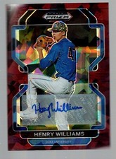 2022 Panini Prizm Draft Picks Auto Burgundy Cracked Ice #PDP91 Henry William /12