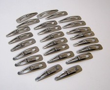 Vintage Lot of 25 Metal Snap / Clip 2" Barrettes