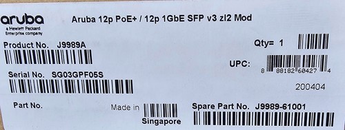 Aruba HP J9989A 5400R MODULE ARUBA 12P POE+ / 12P 1GBE SFP - Picture 2 of 4