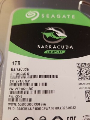 Seagate BARRACUDA COMPUTE 1TB Hard Drive SATA AF ST1000DM010