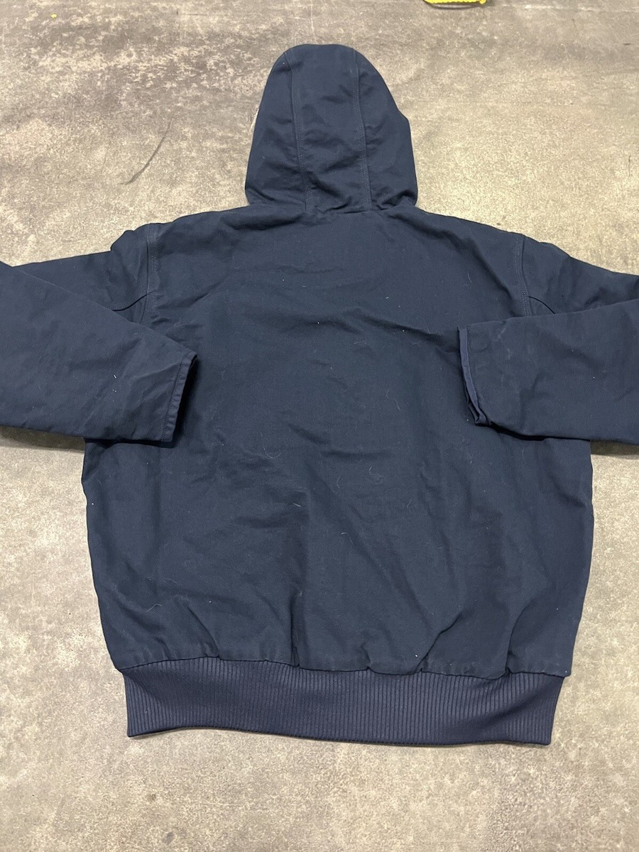 Mens CARHARTT Navy Loose Fit Washed Duck Insulated Active